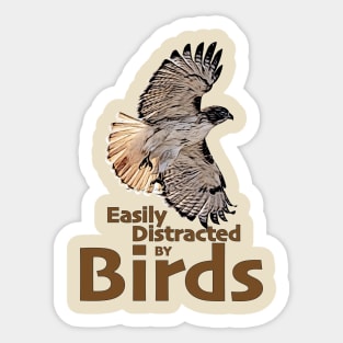 Easily distracted by birds - Hawk Sticker